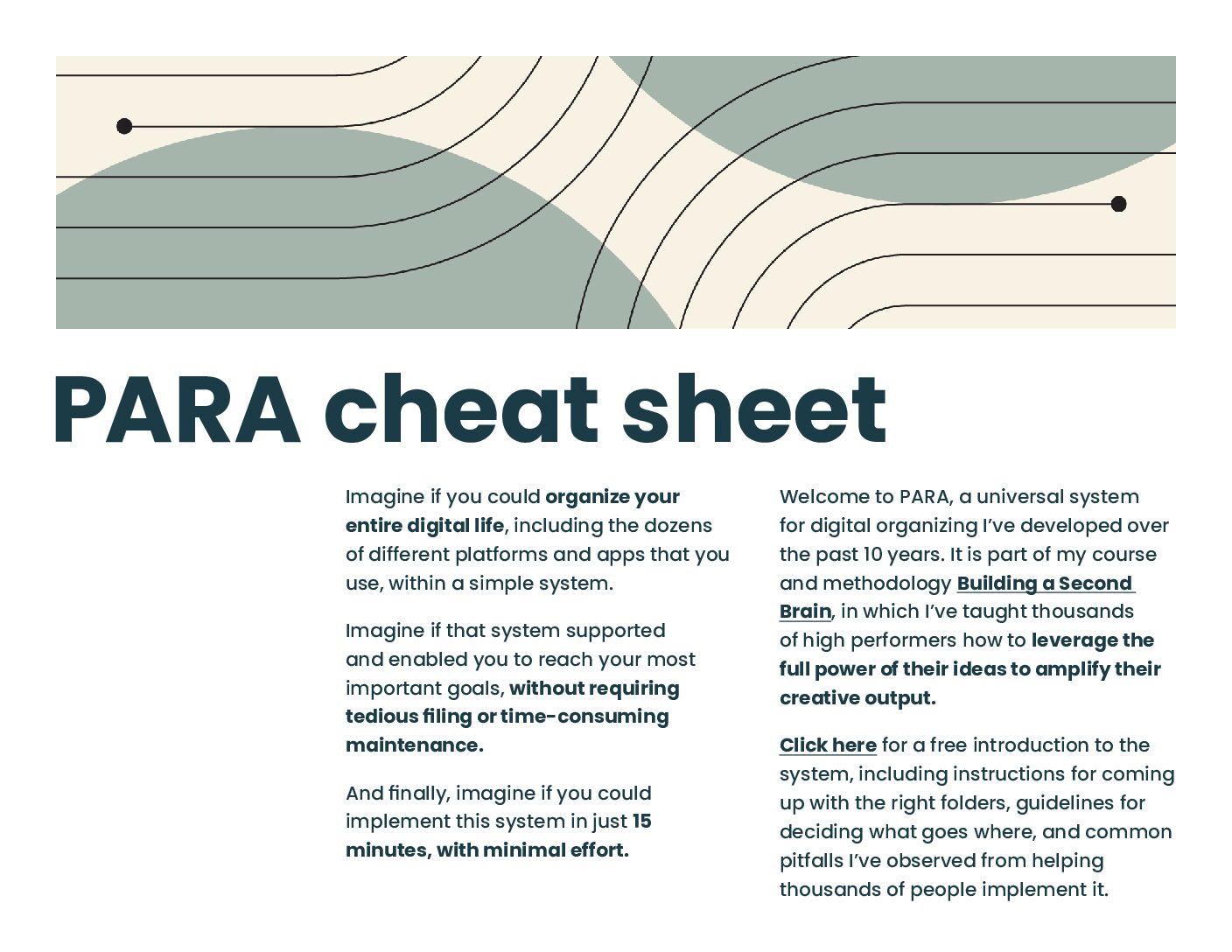 PARA Organization Cheat Sheet